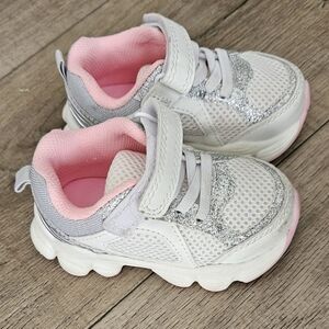 Carter's White and Pink Kids Sneakers